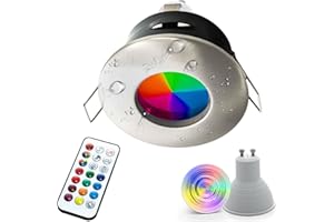 Planetitaly Faretto led box doccia 6W bagno turco cromoterapia IP65 GU10 lampada RGBW 6000K