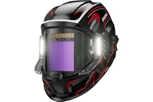 ANDELI Casques de soudage avec lumières, vue panoramique à 180 °, 10 x 9 cm, casque de soudage auto-obscurcissant avec 4 capteurs d'arc, casque de soudage pour homme pour soudage TIG MIG ARC