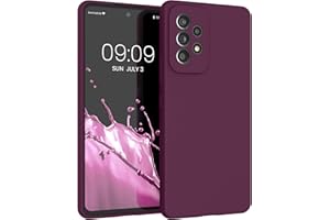 kwmobile Hülle kompatibel mit Samsung Galaxy A53 5G Hülle - Silikon Handy Case - Handyhülle weiche Oberfläche - kabelloses Laden - Bordeaux Violett