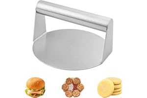 RUILILANG Stainless Steel Burger Press, Heavy-Duty 5.5 Inch SMA-sh Burger Press, Round Hamburger Patty Maker Mold, Perfect for Flat Top Griddle Grill Cooking, Steak, Paninis, Flatbreads and Sandwiches