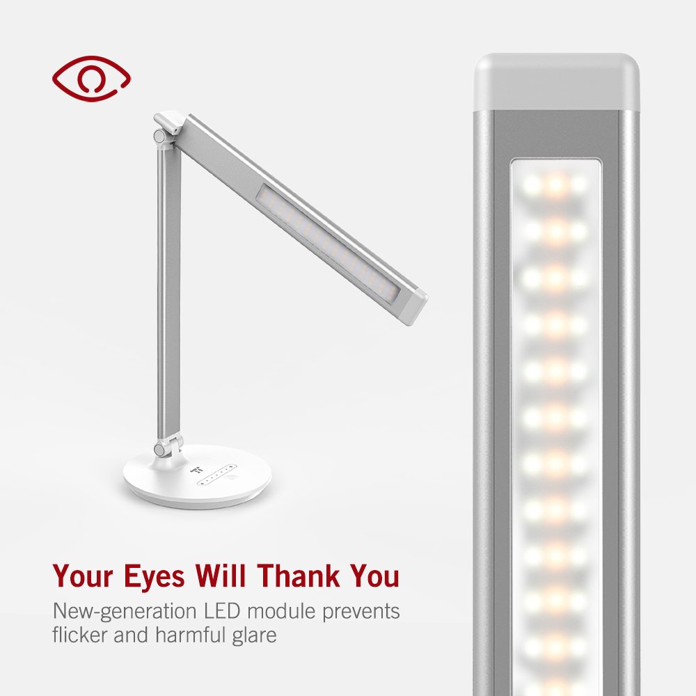 Taotronics Lampada Da Tavolo Lampada Led Da Scrivania Dimmerabile Controllo Touch Luce Elegante Per Ufficio Funzione Memoria 3 Modalità Colore E