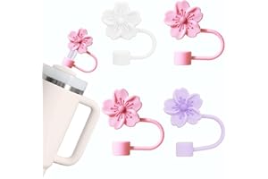 CENSUOBOB 4 silikonowe słomki akcesoria do kubka Stanley, 9-10 mm, pyłoszczelne akcesoria, materiał silikonowy, osłona słomki, akcesoria do kubków Stanley 30/40 oz