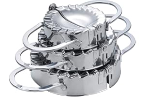 Ravioli Dumpling Maker Set, MKNZOME 3 Pcs Stainless Steel Manual Chinese Dumpling Pasty Molds Cutter Gyoza Empanada Mould Pierogi Pie Dough Pastry Wrapper Press Cutter