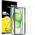 NEW'C [3 Pack Designed for iPhone 16 Plus,15 Plus (6.7 inches) Screen Protector Tempered Glass with easy installation tool included,Case Friendly Ultra Resistant