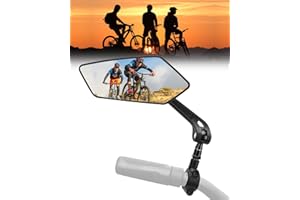 CEMOFE Espejo Retrovisor de Bicicleta Espejo de Bicicleta para Manillar Retrovisor Bicicleta Izquierdo 360°Rotativo para Manillar de 22-24mm para Bicicleta MTB Patinete Eléctrico 1 Pieza