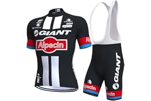 louizumify Maillots de Ciclismo de Manga Corta para Hombre Conjunto de Ropa de Verano, Culottes de Ciclismo con Acolchado de Gel 3D