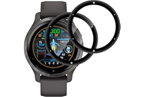 IQShield Panzer Schutz Glas für Garmin Venu 2s, HD Klar Panzer Schutzfolie, 3D Runde Kante Displayschutzfolie, Touch Sensitive, Blasenfrei Glasfolie, Anti-Kratzen Panzerfolie - 2 Stück