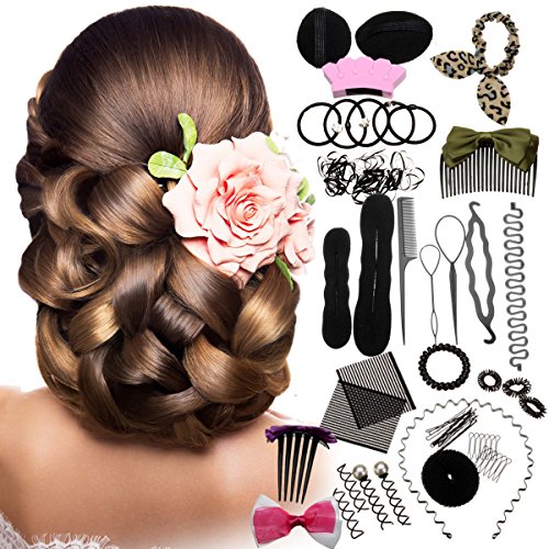 Hair Clip LuckyFine Hair Accessories Hairpins Accessory Style Maker Pads Foam Sponge Bun Donut Hair Styling Tools