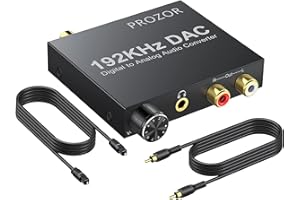 PROZOR 192 kHz DAC konwerter głośności regulowany cyfrowy SPDIF optyczny koncentryczny Toslink do analogowego dźwięku stereo L/R RCA 3,5 mm jack audio