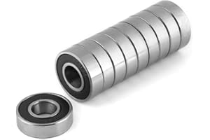Honiwu 6001-2RS Kugellager, 10 Stücke Lagerstahl Rillenkugellager, Doppel Gummi Sealed Rillen Kugellager (12x28x8mm)