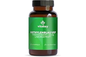 ‎VITABAY Vitabay Methylenblau Kapseln – 60 Stück – mit 20 mg Methylenblau pro Kapsel – entwickelt für Forschungs- und Analysezwecke – Laborgeprüft in Deutschland