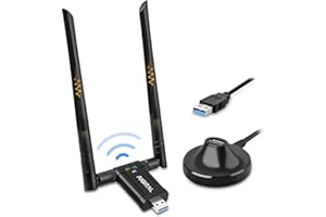 AIGITAL Chiavetta Wifi per PC Fisso 1200Mbps, Adattatore WiFi USB Dual Band 5GHz/867Mbps + 2.4GHz/300Mbps Adattatore Wireless USB 3.0 2x5dBi Antenne WiFi Dongle WiFi per Windows 11/10/7/XP/Mac OS X