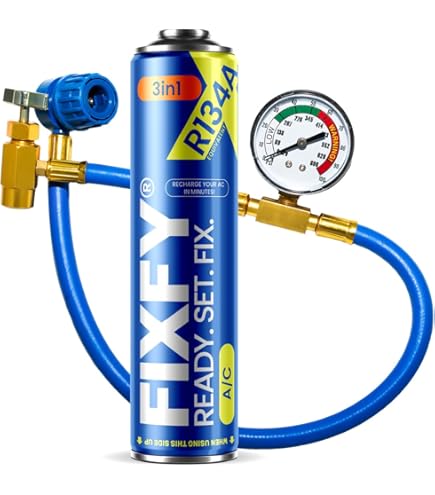 FIXFY First Charge 2 In 1 Preparaat Met R134a Vervanging En Hoog Oliegehalte Set Slang Manometer 500 Ml Blikje Om Zelf Te Vullen Lege Airconditioning 2127965305