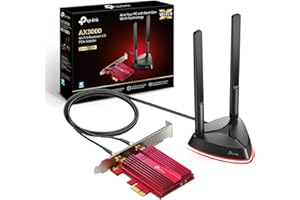 TP-Link Archer TX3000E AX3000Mbps WiFi 6 Bluetooth 5.3 PCIe Adapter with Two Antennas, Intel AX200 WiFi Adapter for PC, PCIe Network Interface Card for Desktop, Low-Profile Bracket Included
