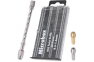 Saipor Mini Handborr borr Set Pin Vise + 20 stycken handborrar spiralborr 0,3–1,6 mm mikroborrsats 2 st mikroborrchuck för DI