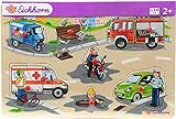 Regt die aktive Denkarbeit Eichhorn Holz-Steckpuzzle Holz Kinder Puzzle Bauerhof Tiere Fahrzeuge ab 2 Jahre: Farbe: Fahrzeuge