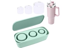 APOMOONS Molde de silicona para cubitos de hielo con tapa, molde para cubitos de hielo Stanley Ice Cube Tray, molde grande de silicona para cubitos de hielo Stanley, color verde