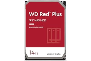 WESTERN DIGITAL WD Red Plus 14TB NAS 3.5" Internal Hard Drive - 7200 RPM Class, SATA 6 Gb/s, CMR, 512MB Cache, 3 Year Warranty