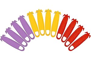 T TOVIA Box Opener 12pcs Box Letter Cutter Safe Blade Package Parcel Envelope Openers Mail Case Slitter Paper Knife Slicer Razor with Hanging Hole for Home Office School YLRDPP