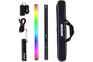 Aputure Amaran T2c Baguette Lumineuse vidéo RVB, 2500K ~ 7500K Réglable RGB LED Tube Light, 15 Effets de lumière APP Control