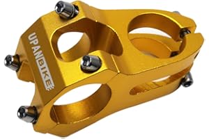 UPANBIKE Potence de vélo réglable ± 40 ° Tube Montant ou inférieur de Tube de Direction 28,6 mm (diamètre du Collier 31.8 mm),Doré