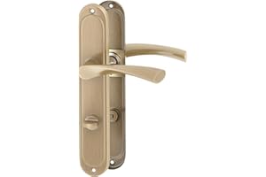 ERGO line ROMA Bronze, klassische Türbeschlag Türgriff für Badtüren Langschild Drückergarnitur, Türbeschlag, Türklinke, Türdrücker