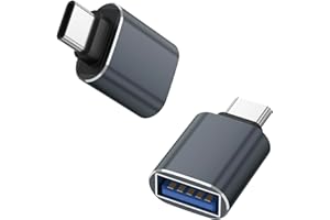 Mugust Adaptador USB C a USB 3.0,2 Pack USB C Macho a USB Hembra Convertidor para iPhone 16 Pro MAX MacBook Air iPad Galaxy Huawei(Gris)