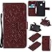 Produktbild P8 Lite 2017 Hülle, Dfly Hochwertiger PU Leder prägung Mandala Blume Muster Flip Hülle Bookstyle Stand Slot Schutzhülle Tasche Wallet Case für Huawei P8 Lite 2017, Braun