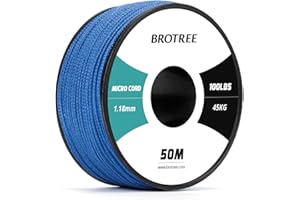 Brotree Micro Cuerda Paracord 1,18mm 50M Bobina para Pulsera, Bricolaje, Manualidades - 45 kg Charge de Rupture (Azul Oscuro)