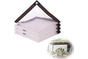 KAYEF Lona impermeable transparente con ojales, 1 x 2 m Lona impermeable, cubierta transparente para cenadores, jardines, cubiertas para plantas, cubiertas para jaulas de mascotas en invernaderos