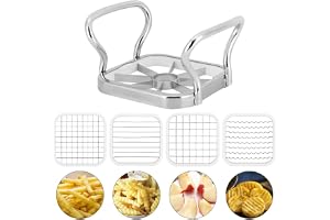 Pommes Frites Maker, 5in 1 Edelstahl Kartoffeln Obstschneider Chipper Chopper Maker Pommes Frites Werkzeug Kจนchenhelfer