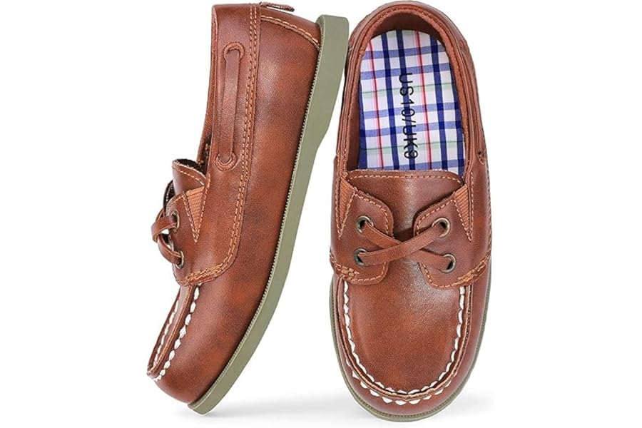 MIXIN Boys Loafer Shoes Slip On Flat Dress Shoes PU Leather Casual Moccasin Shoes for Toddler/Lillte/Big Kids