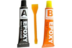 WE SEARCH YOU SAVE EPOXY GLUE SET - SUPER STRONG HOLD IN JUST 5 MINUTES - RESIN & HARDENER - USEFUL TO BOND GLASS / CERAMICS / FABRIC / METALS / PLASTICS - MULTI-PURPOSE SET IDEAL TO KEEP IN TOOL BOX