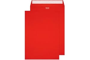 Blake Colour | sobres rojos C4 (32.4 x 22.9cm) | 10 unidades | 120 g/m² | certifcado FSC | tira autoadhesiva | sobres para invitaciones y manualidades | modelo 63406P
