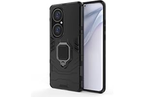 TingYR Funda para Huawei P50 Pro, Soporte Giratorio de Anillo de 360 Grados, Cubierta de teléfono a Prueba de Golpes de TPU/PC, Carcasa para Huawei P50 Pro.(Negro)