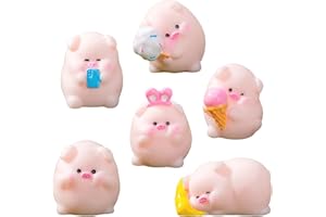 GAROMIA Silvester Glücksbringer 6 Stück Glücksschweinchen Glücksbringer Silvester Klein Gluecksschwein Rosa Glücksschwein Deko Schweine mini Figuren Neujahr