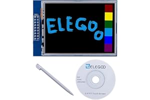 ELEGOO UNO Screen 2,8 Pollici LCD TFT Modulo Display Touchscreen 240 x 320 Compatibile con Arduino UNO R3 R4, Penna Touch e CD Tutorial Inclusi