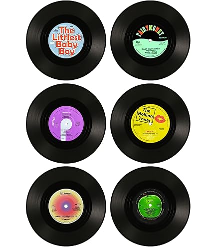 Destination Vinyl Set 4 Sottobicchieri Con Bulldog Francese Nero – Regalo Originale