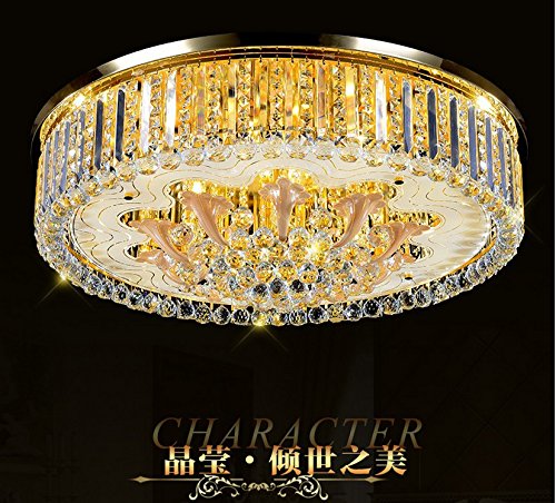 Preisvergleich Produktbild Rund Bernstein LED-Kristalldeckenlampe Wohnzimmerlampe Restaurant Hotel-Projekt Lampe Remote Power Switch 50-125w Gre 600 * 320mm