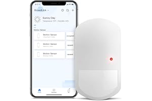 BroadLink - Sensore di movimento intelligente - Wireless 2,4 G PIR per domotica, illuminazione ambientale, attivazione di dispositivi, notifiche, funziona con Alexa, IFTTT, hub richiesto(Nessun hub)