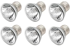 WOOLUCK Lampadina Riscaldante Tartarughe, UVA UVB 50W E27 Solare Spettro Completo Lampada Alogena, per Tartaruga, Ragno, Serpente(6 pezzi)
