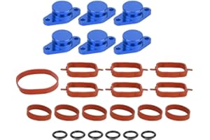 ‎OUKENS OUKENS Motor Drallklappe, Aluminium + Gummi 6x22mm Motor Drallklappen Löschen Blindstopfen Set mit Gummidichtungen Passend für M57/M57D25(Blau)