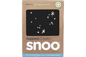 Happiest Baby SNOO Cot Fitted Sheet - 100% Organic Cotton Nursery Bedding - Fits SNOO Sleeper Crib Mattress (Black Galaxy)