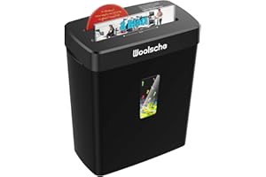 woolsche Aktenvernichter, Papierschredder 8-Blatt-Aktenvernichter mit hoher Sicherheitsstufe P-4,Kreuzschnitt,Kreditkarte/CD,Aktenvernichter für das Home Office