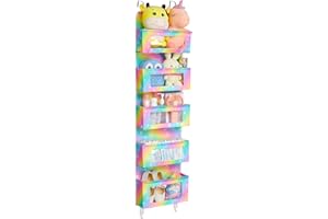 Beinou Organisateur Suspendu sur Porte, Rangement Suspendu avec 5 Compartiment Rangement Porte à Suspendre en Feutre pour Jouets Chambre Penderie