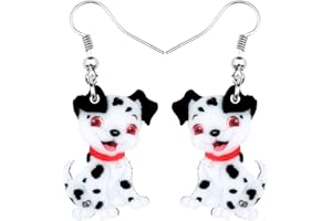 WEVENI Acrylic Yorkshire Terrier Dalmatian Dog Earrings Dangle Drop Puppy Pet Jewelry For Women Girls Gifts