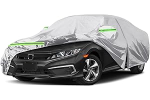 LEZZYRUCK Waterproof Car Cover Custom Fit for 2011-2025 Honda Civic Hatchback, 6 Layers All Weather Car Covers with Zipper Door & Windproof Bands for Sun Snow Rain Dust Protection, Outdoor Indoor