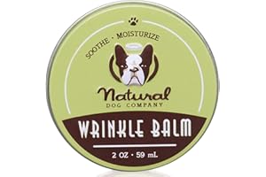 Natural Dog Company Wrinkle Balm, nettoie et protège Les Rides et Plis de la Peau du Chien, Parfait pour Les bouledogues, Tous Les ingrédients naturels et biologiques