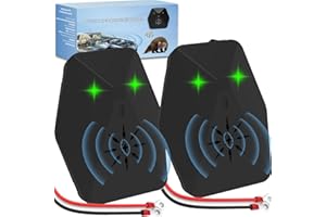 ‎WARMFAY Warmfay Marderschreck Auto - 2 Modi mit Multifrequenz-Ultraschall und Blitzlicht - Effiziente Marderabwehr - 12V Autobatterie Anschließen - Automatische Marderabwehrgerät für Motorräume - 2 Stück