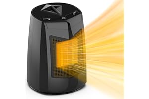 Hihhy Heizlüfter 800W, Heizlüfter Energiesparend, Heizlüfter Klein 70° Oszillierend, Keramik Heizlüfter 3 Modi, Geeignet für Zimmer, Bäder, Camping